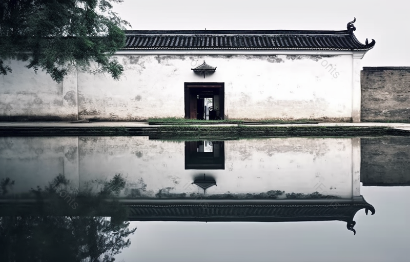 白色墙壁的江南水乡建筑一角,高清,摄影图,摄影图片,图片大全,摄影图免费下载